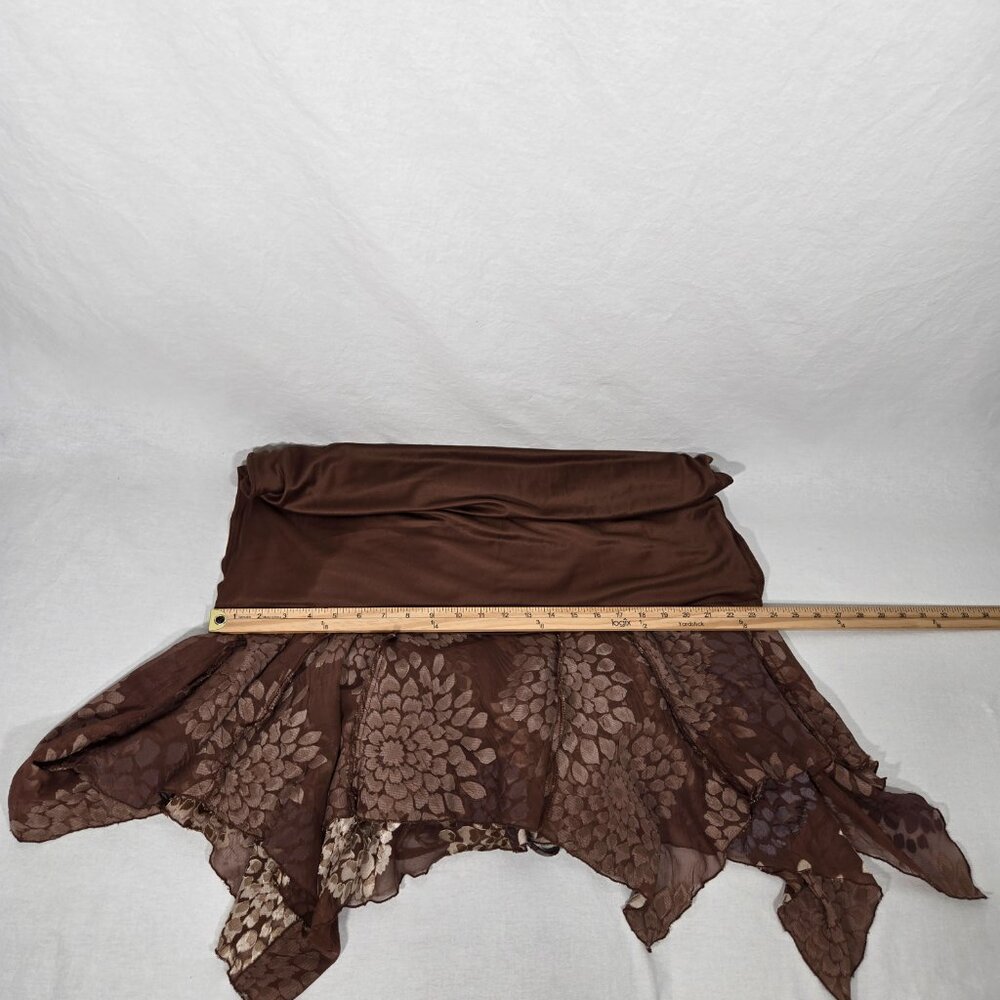 Vintage S.L.Fashions Y2K Steampunk Whimsigoth BROWN Babydoll Midi Dress Size 12. - Picture 17 of 17